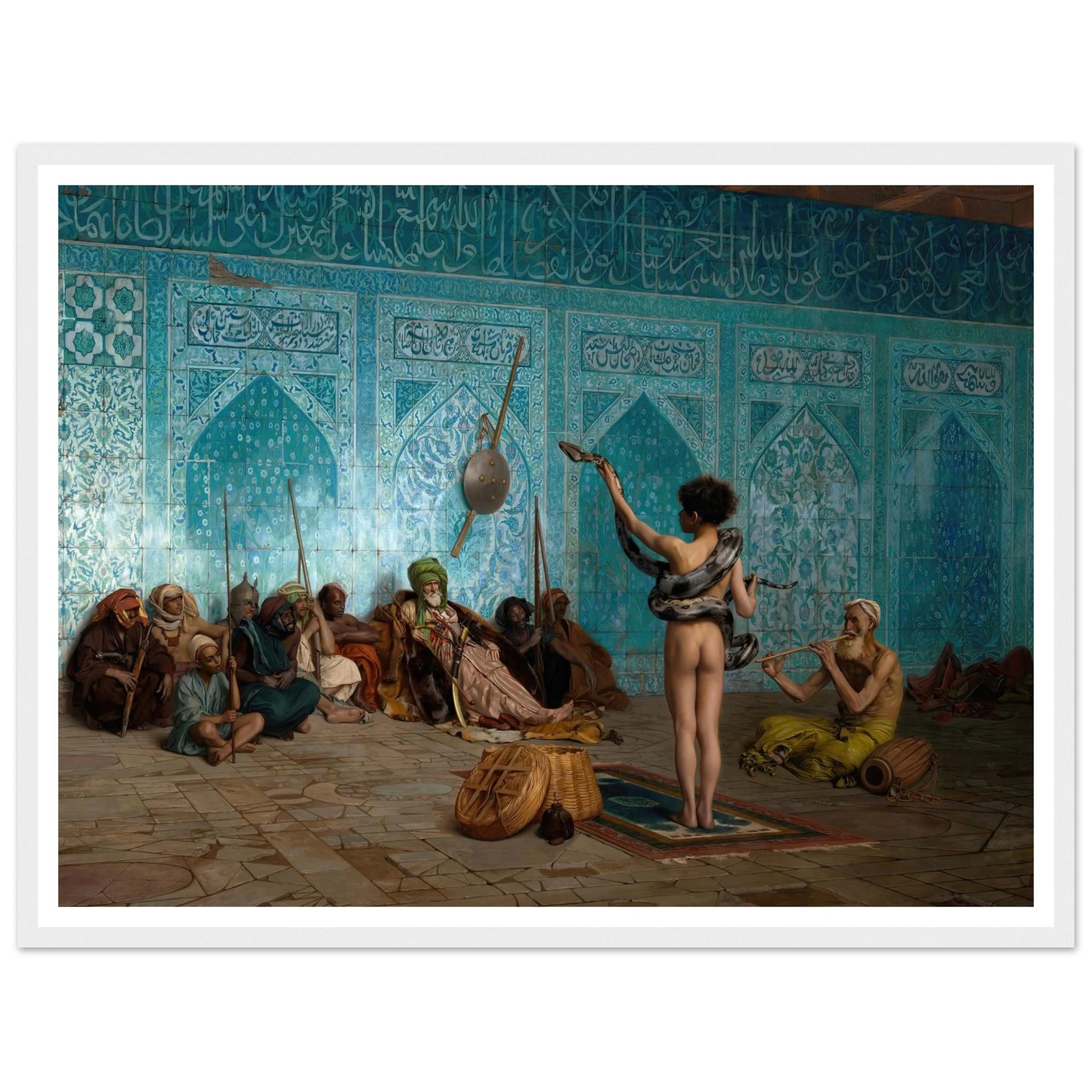 Snake Charmer (c. 1879) Art Print | Jean Leon Gerome - Framed Poster - 30x40 cm / 12x16″ - Black frame