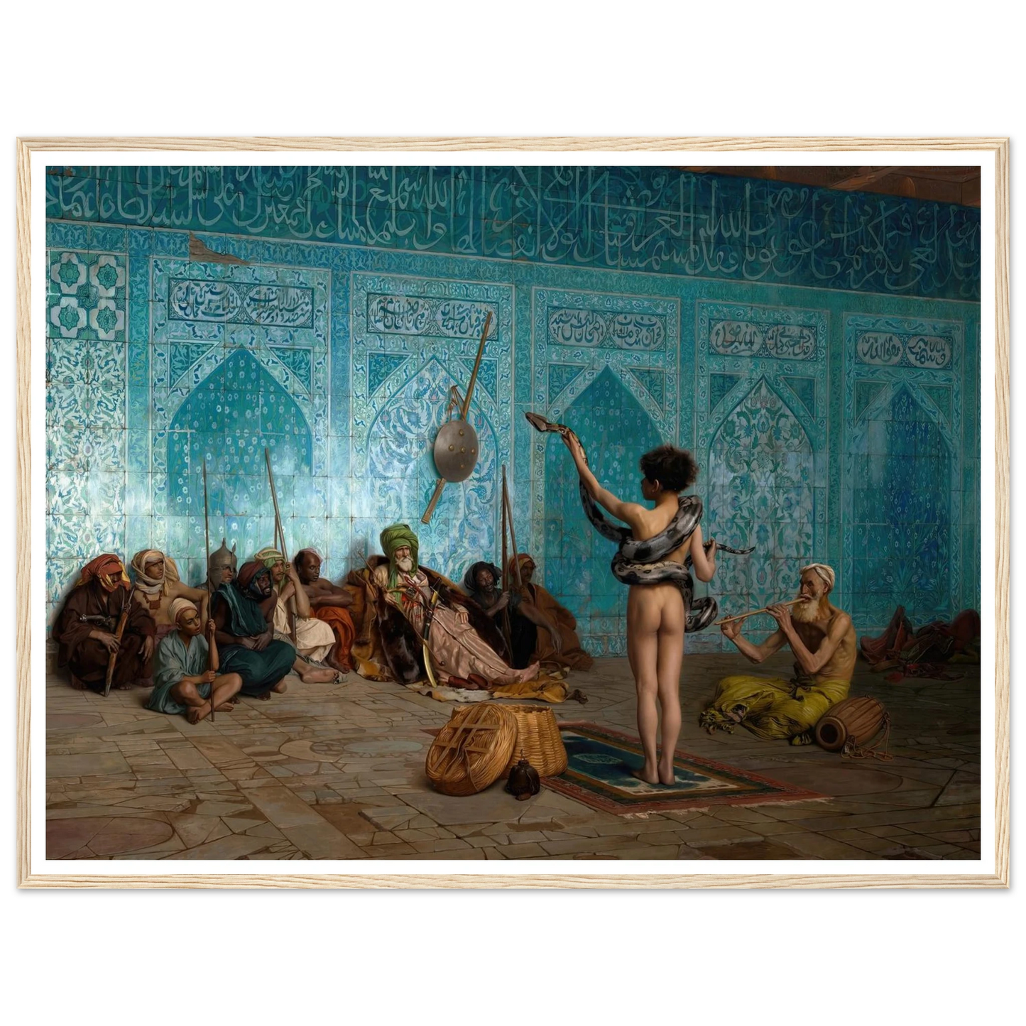 Snake Charmer (c. 1879) Art Print | Jean Leon Gerome - Framed Poster - 30x40 cm / 12x16″ - Black frame