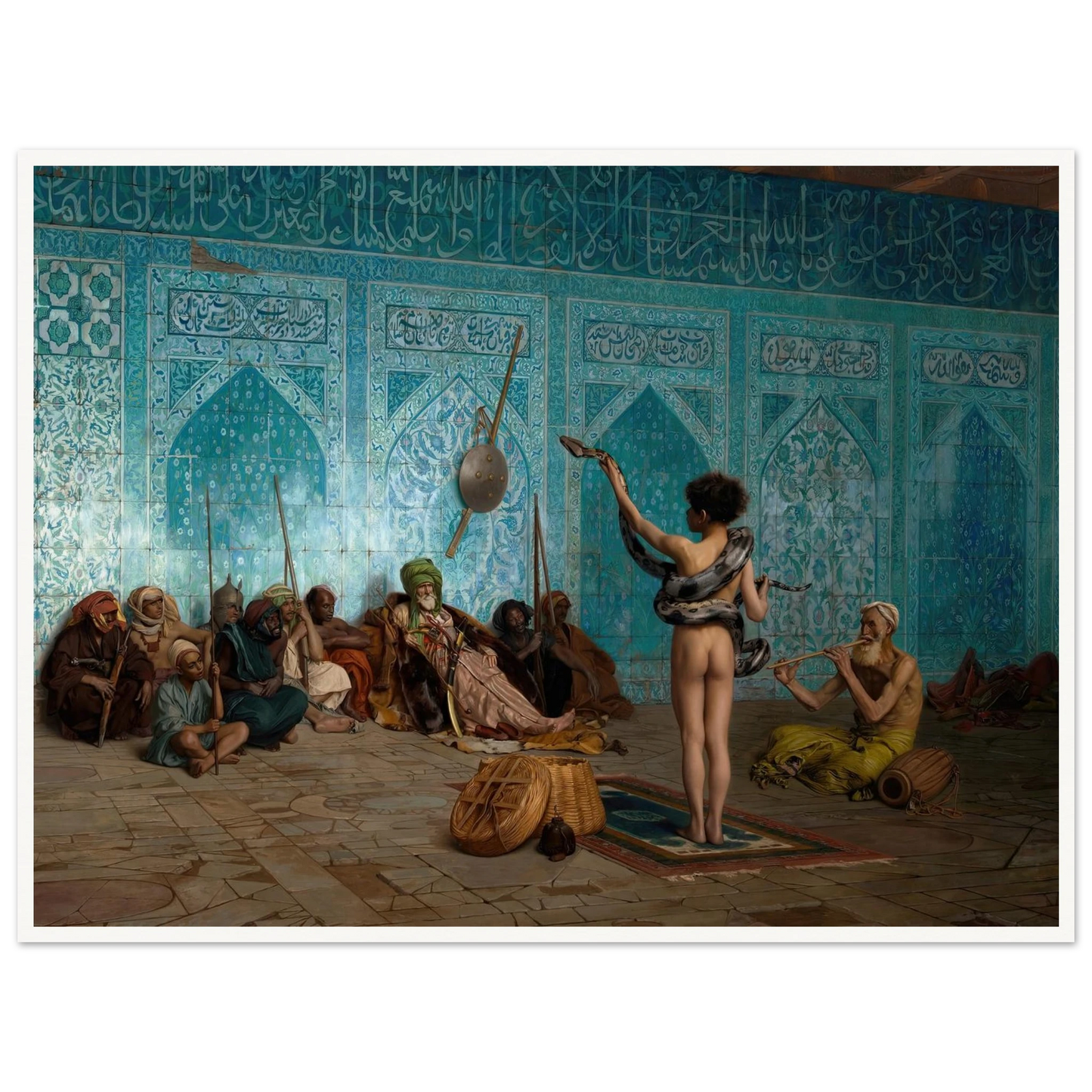 Snake Charmer (c. 1879) Art Print | Jean Leon Gerome - Framed Poster - 30x40 cm / 12x16″ - Black frame