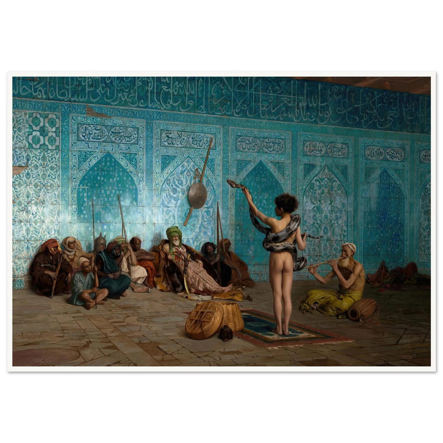 Snake Charmer (c. 1879) Art Print | Jean Leon Gerome - Framed Poster - 30x40 cm / 12x16″ - Black frame