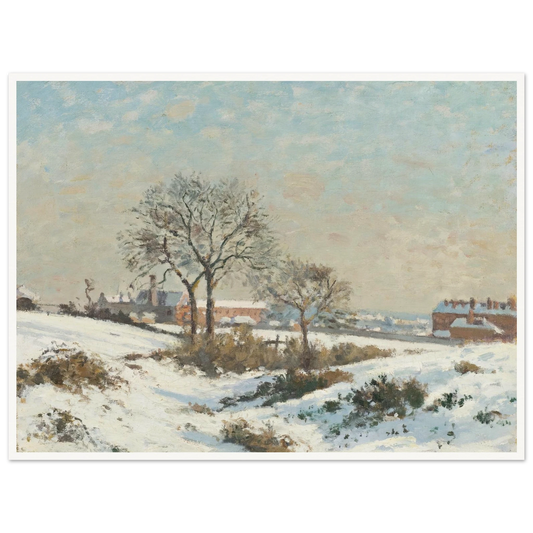 Snowy Landscape at South Norwood (1871) Art Print | Camille Pissarro - Framed Poster - 30x40 cm / 12x16″ - Black frame
