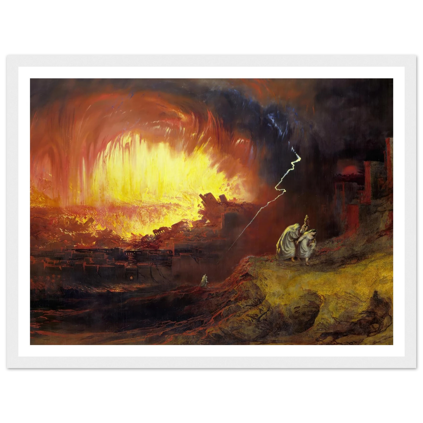 Sodom and Gomorrah (1852) Art Print | John Martin - Framed Poster - 30x40 cm / 12x16″ - Black frame