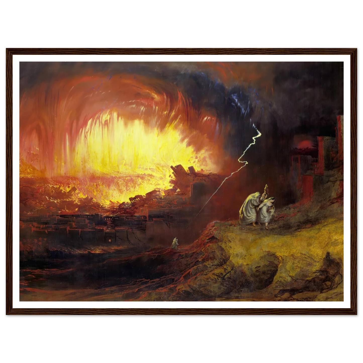 Sodom and Gomorrah (1852) Art Print | John Martin - Framed Poster - 30x40 cm / 12x16″ - Black frame