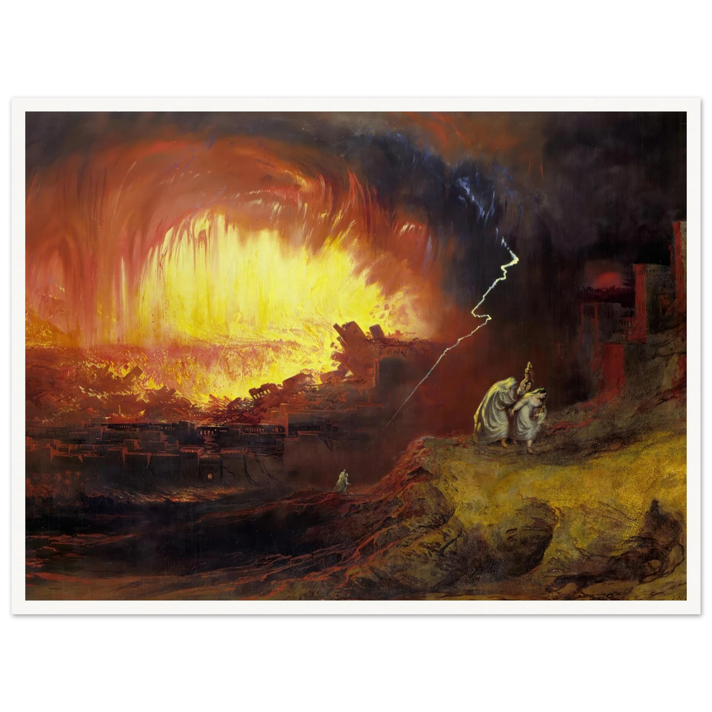 Sodom and Gomorrah (1852) Art Print | John Martin - Framed Poster - 30x40 cm / 12x16″ - Black frame