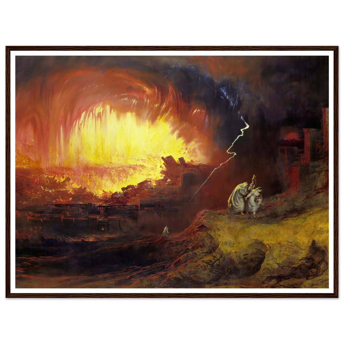 Sodom and Gomorrah (1852) Art Print | John Martin - Framed Poster - 30x40 cm / 12x16″ - Black frame