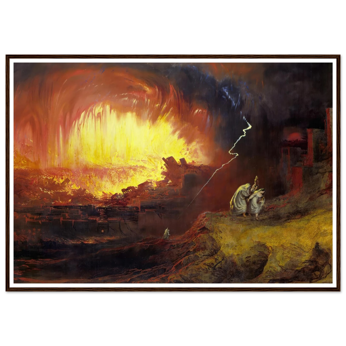 Sodom and Gomorrah (1852) Art Print | John Martin - Framed Poster - 30x40 cm / 12x16″ - Black frame