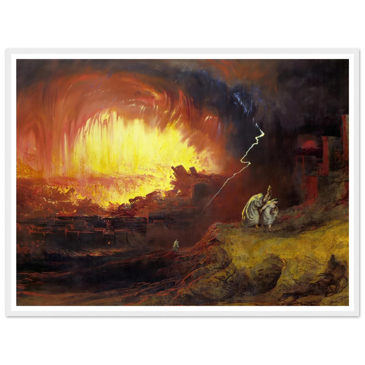 Sodom and Gomorrah (1852) Art Print | John Martin - Framed Poster - 30x40 cm / 12x16″ - Black frame