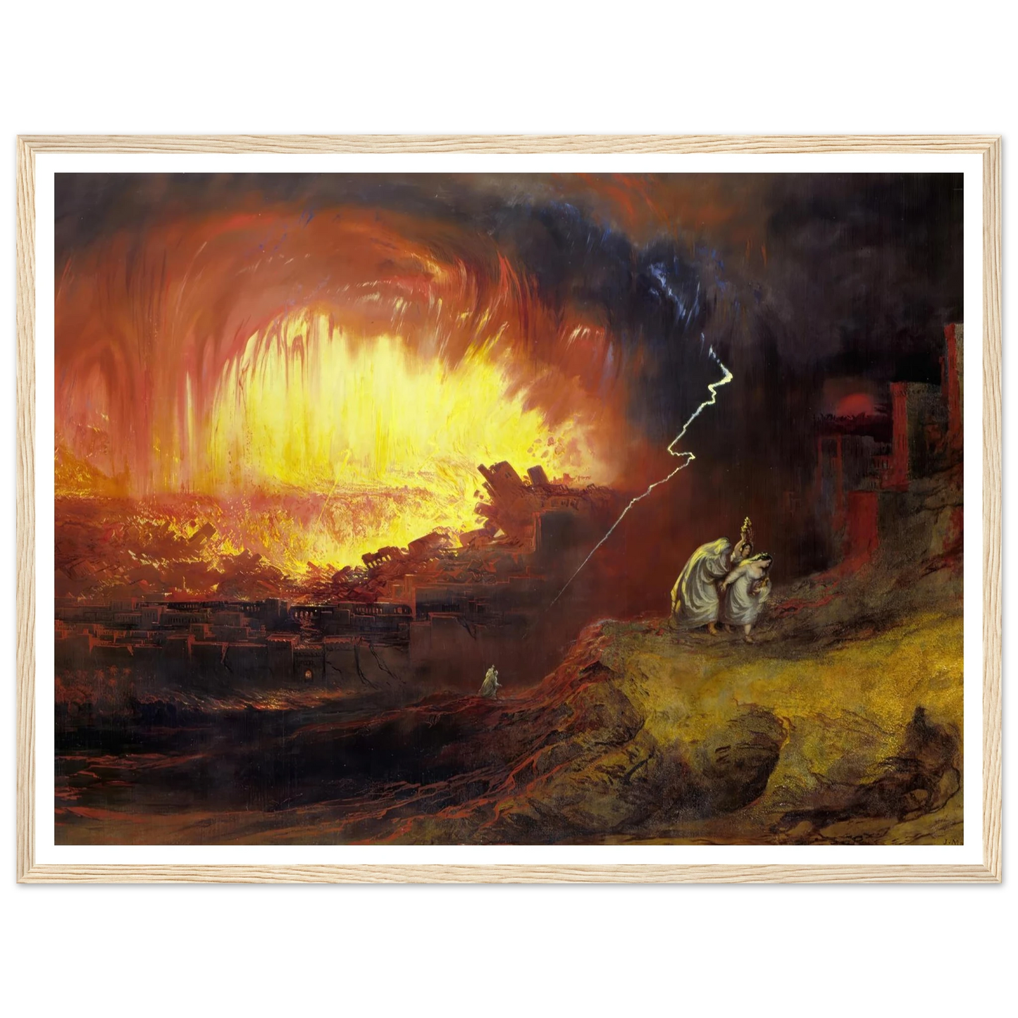 Sodom and Gomorrah (1852) Art Print | John Martin - Framed Poster - 30x40 cm / 12x16″ - Black frame