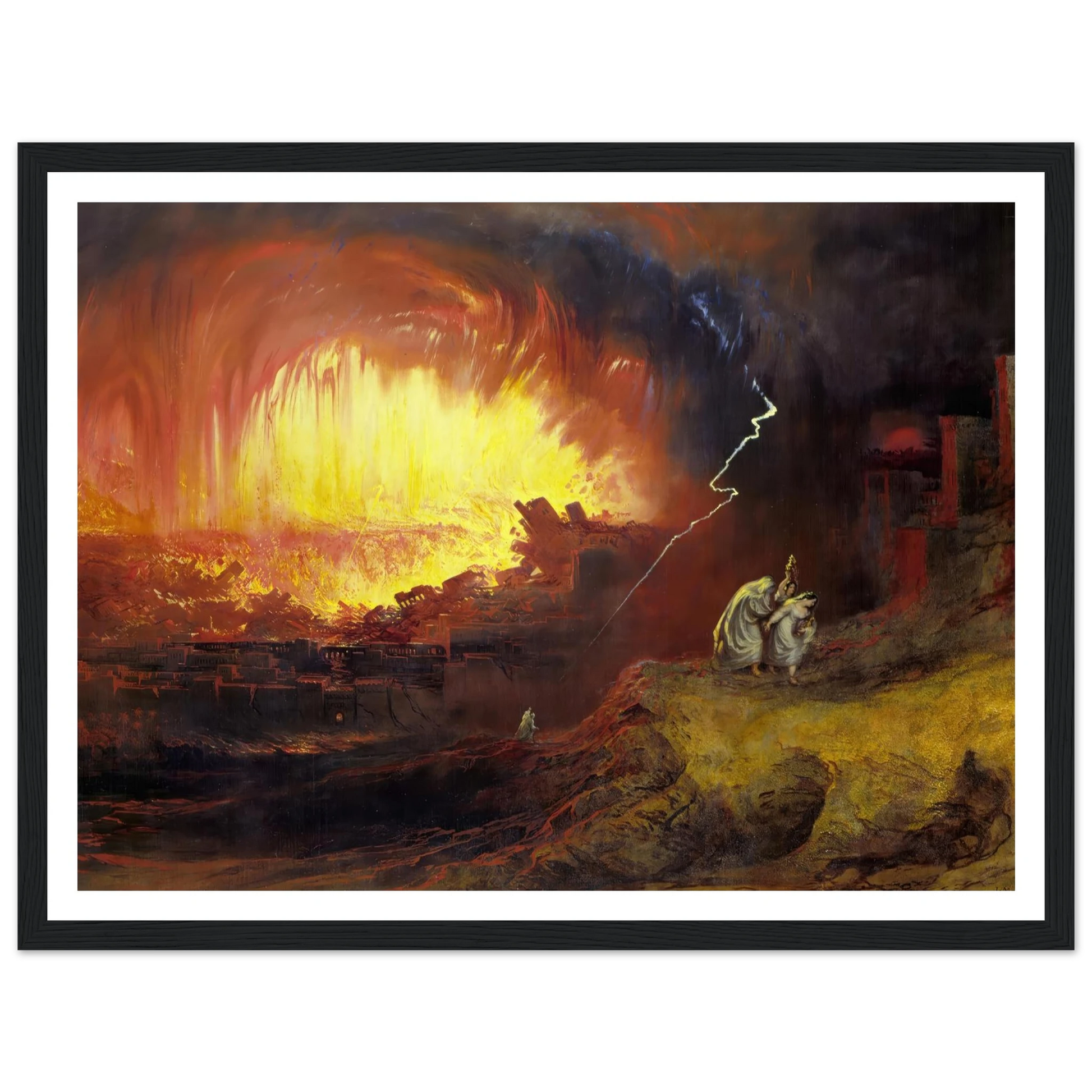 Sodom and Gomorrah (1852) Art Print | John Martin - Framed Poster - 30x40 cm / 12x16″ - Black frame