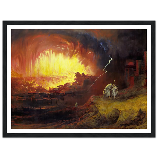 Sodom and Gomorrah (1852) Art Print | John Martin - Framed Poster - 30x40 cm / 12x16″ - Black frame