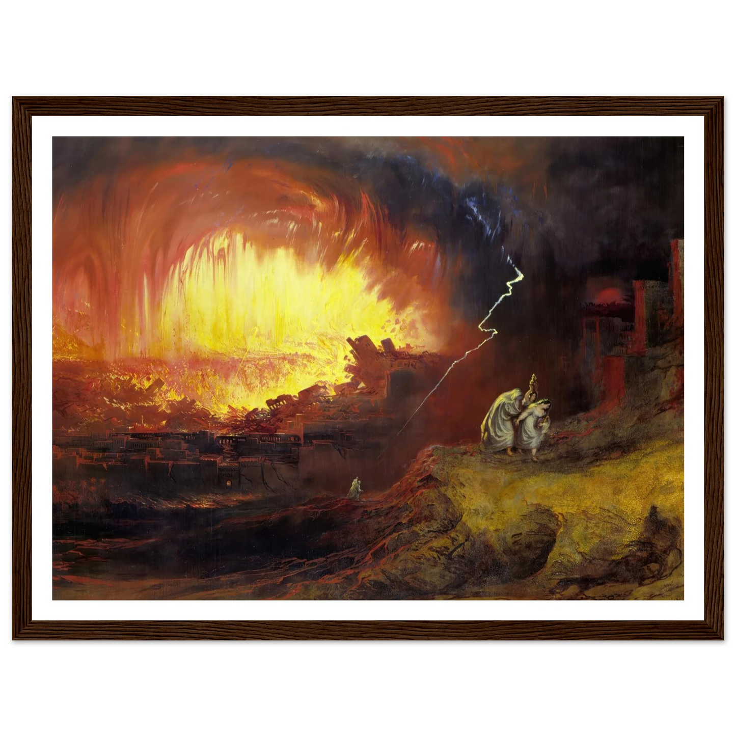 Sodom and Gomorrah (1852) Art Print | John Martin - Framed Poster - 30x40 cm / 12x16″ - Black frame