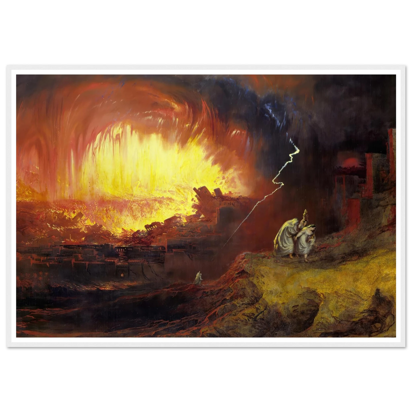Sodom and Gomorrah (1852) Art Print | John Martin - Framed Poster - 30x40 cm / 12x16″ - Black frame