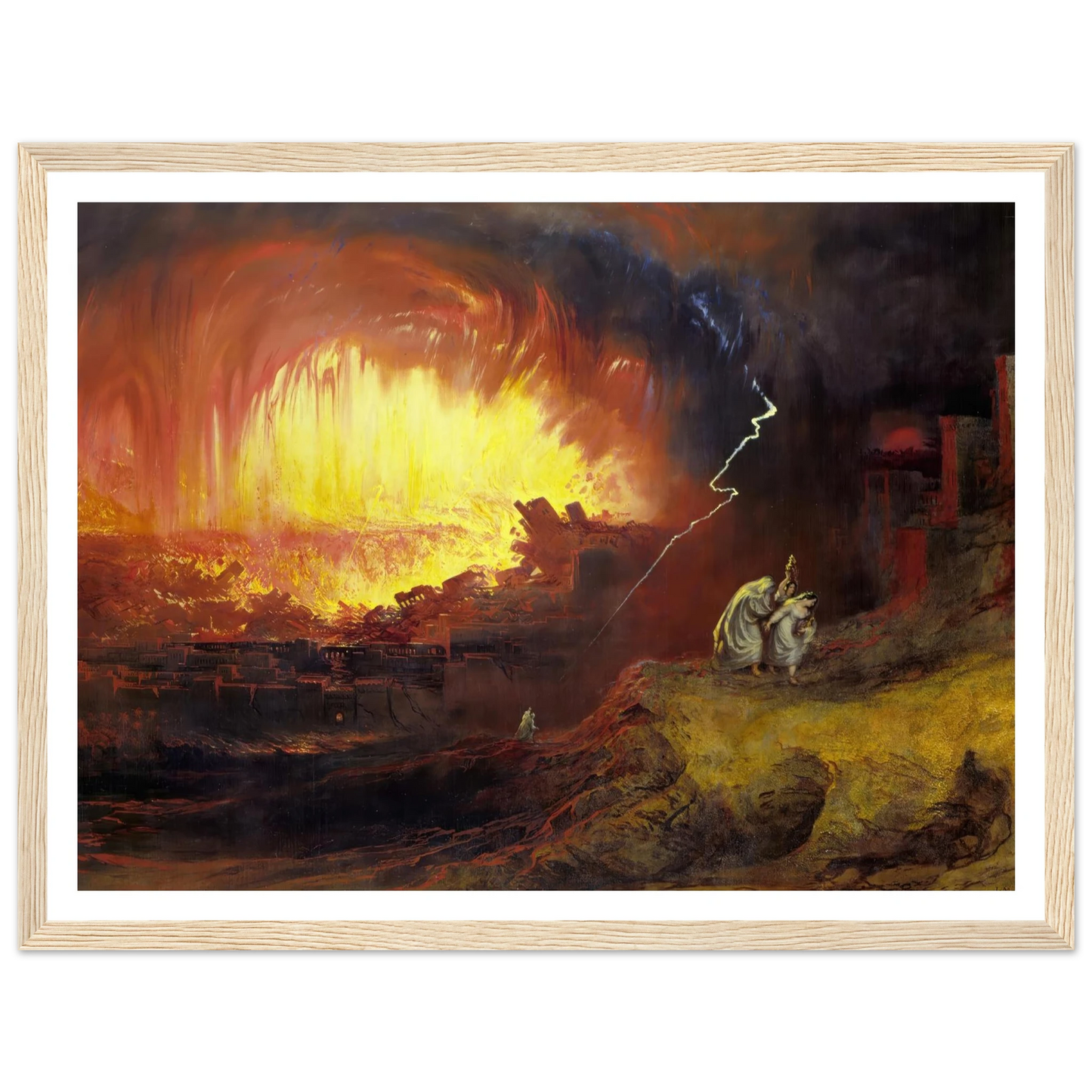 Sodom and Gomorrah (1852) Art Print | John Martin - Framed Poster - 30x40 cm / 12x16″ - Black frame