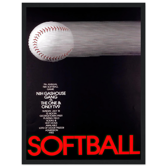 Softball (1982) Art Print | National Institutes of Health - Framed Poster - 30x40 cm / 12x16″ - Black frame