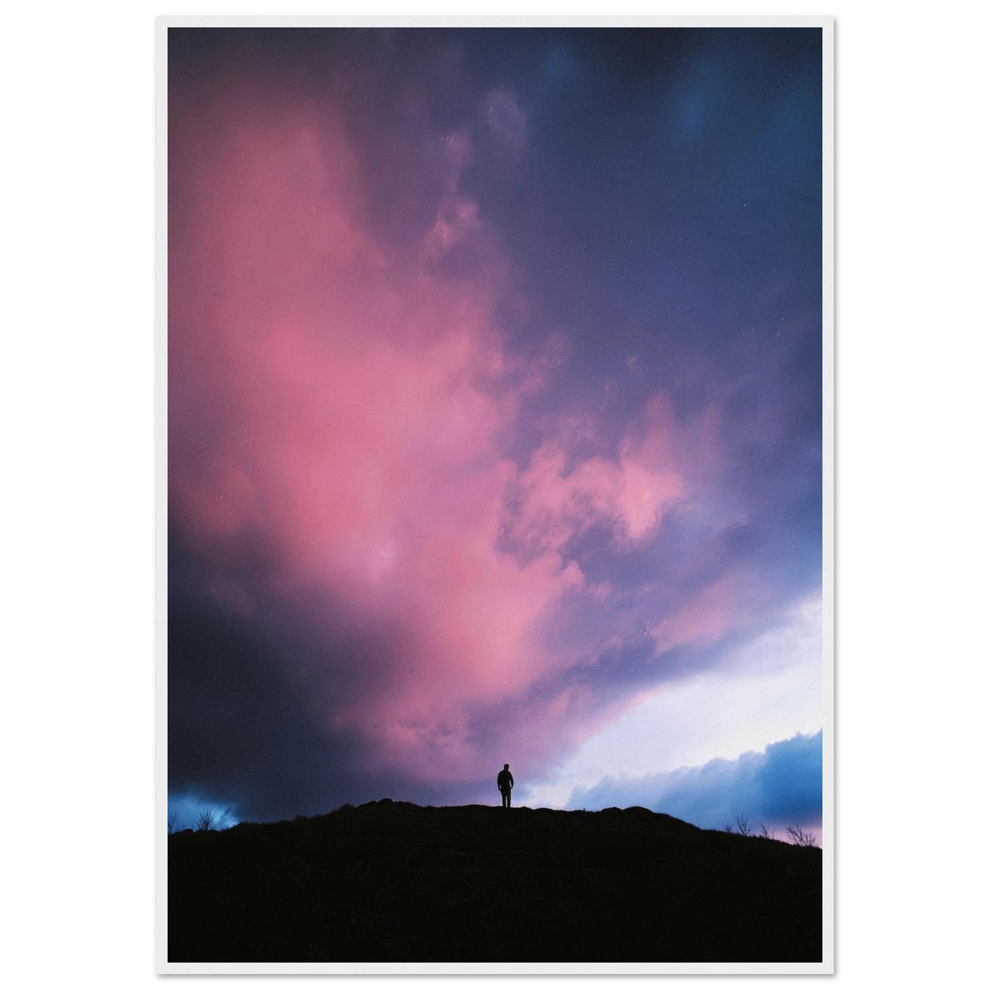 Solitude Under The Cosmic Bloom - Framed Poster - 30x40 cm / 12x16″ - Black frame