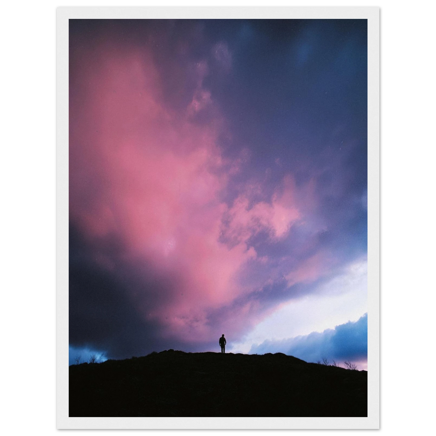 Solitude Under The Cosmic Bloom - Framed Poster - 30x40 cm / 12x16″ - Black frame