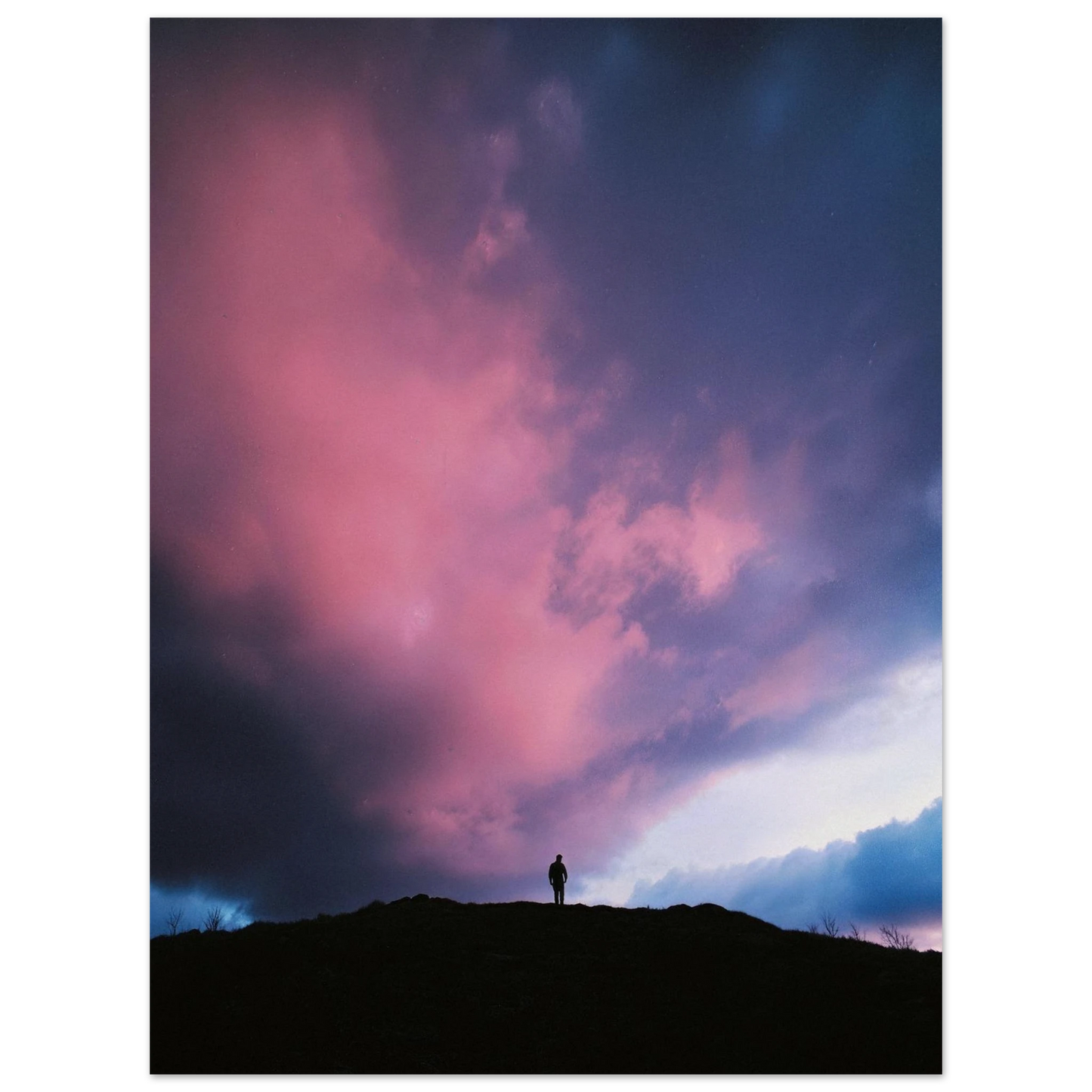 Solitude Under The Cosmic Bloom - Framed Poster - 30x40 cm / 12x16″ - Black frame