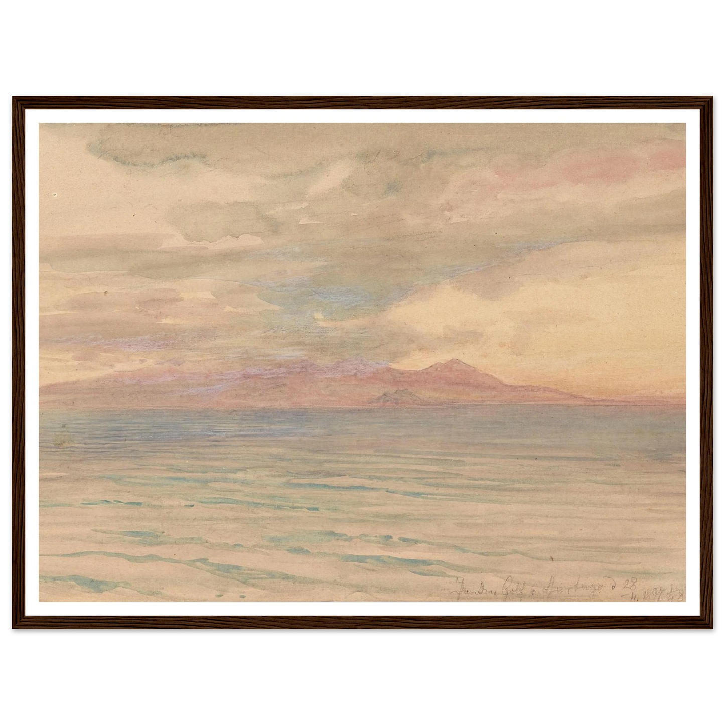 Sonnenuntergang im Golf von Karthago (1897) Art Print | Josef Hoffmann - Framed Poster - 30x40 cm / 12x16″ - Black frame