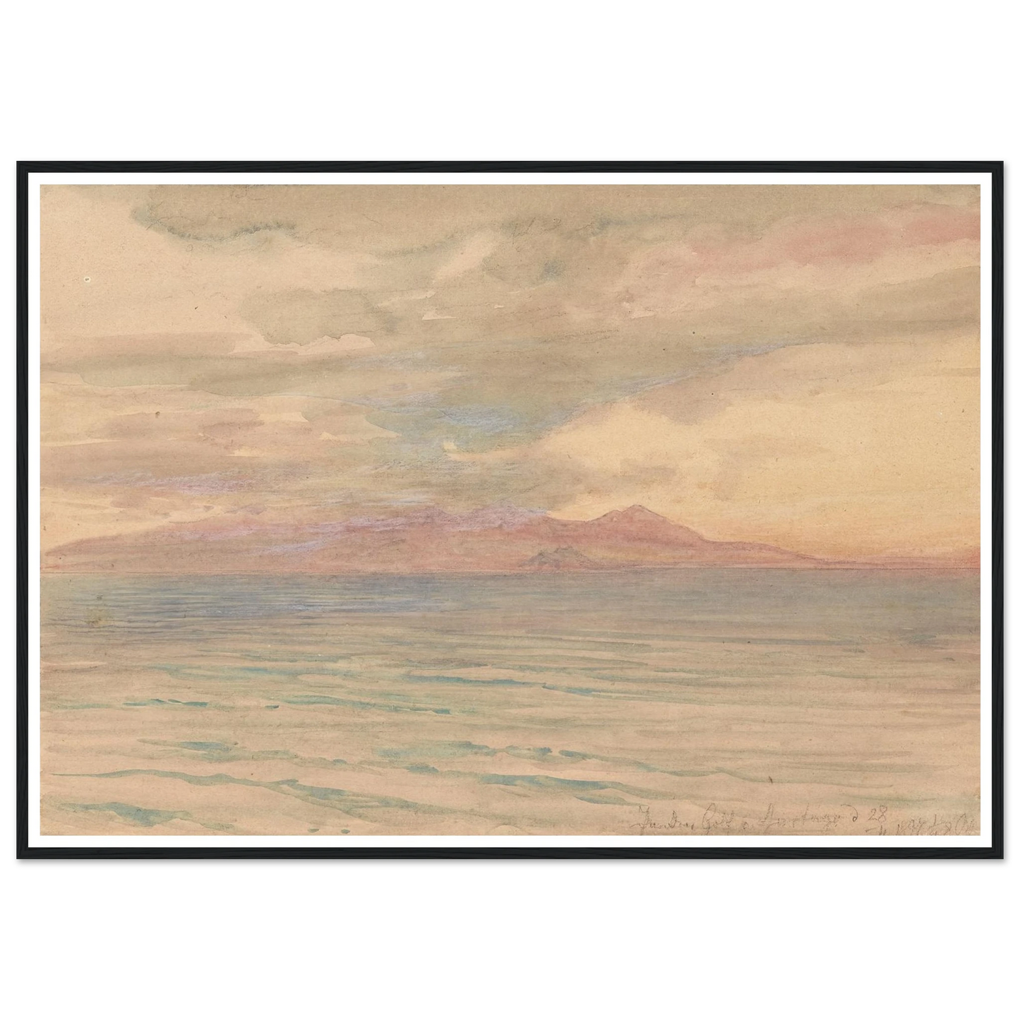 Sonnenuntergang im Golf von Karthago (1897) Art Print | Josef Hoffmann - Framed Poster - 30x40 cm / 12x16″ - Black frame