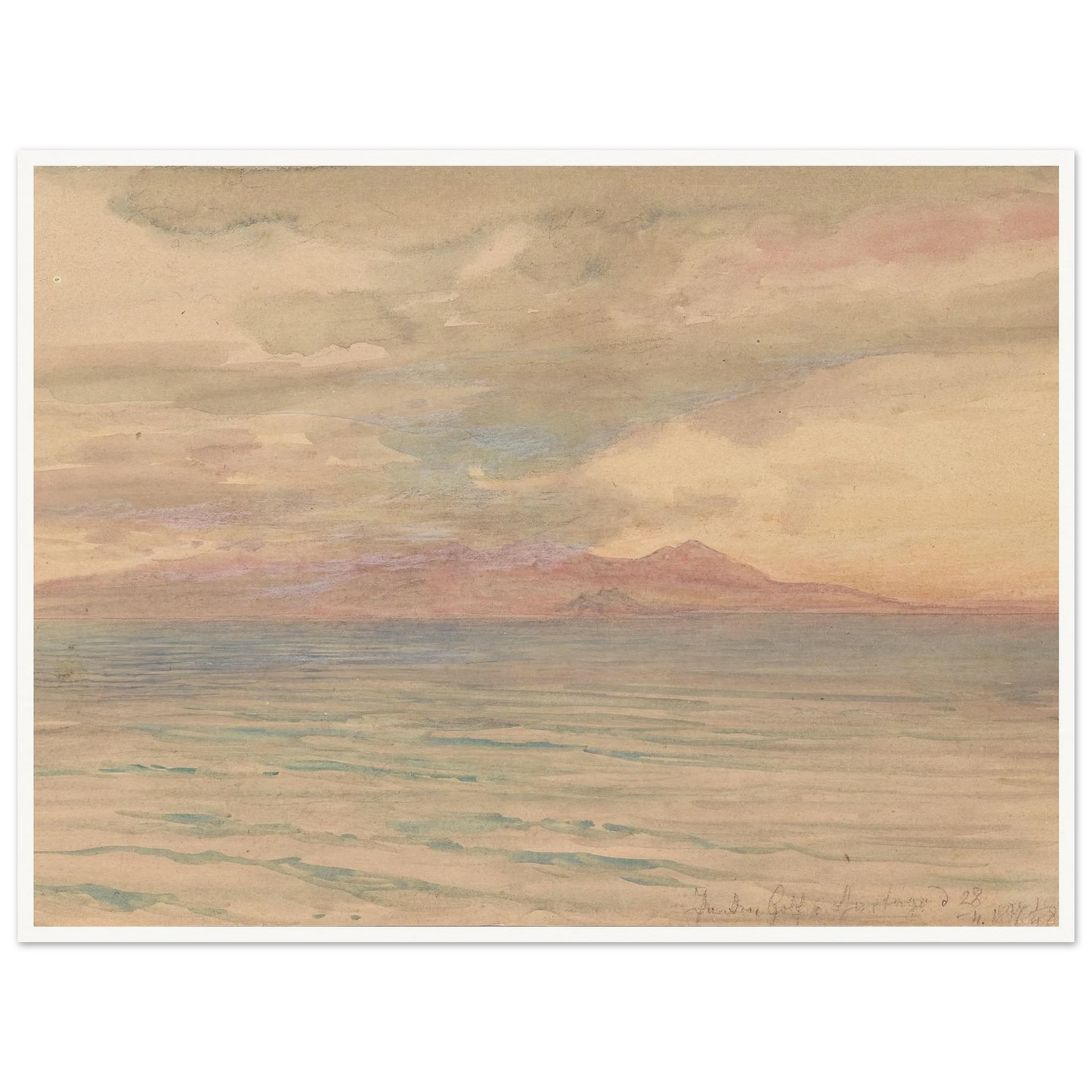 Sonnenuntergang im Golf von Karthago (1897) Art Print | Josef Hoffmann - Framed Poster - 30x40 cm / 12x16″ - Black frame