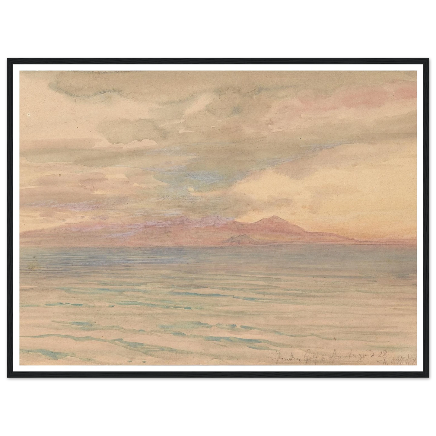 Sonnenuntergang im Golf von Karthago (1897) Art Print | Josef Hoffmann - Framed Poster - 30x40 cm / 12x16″ - Black frame