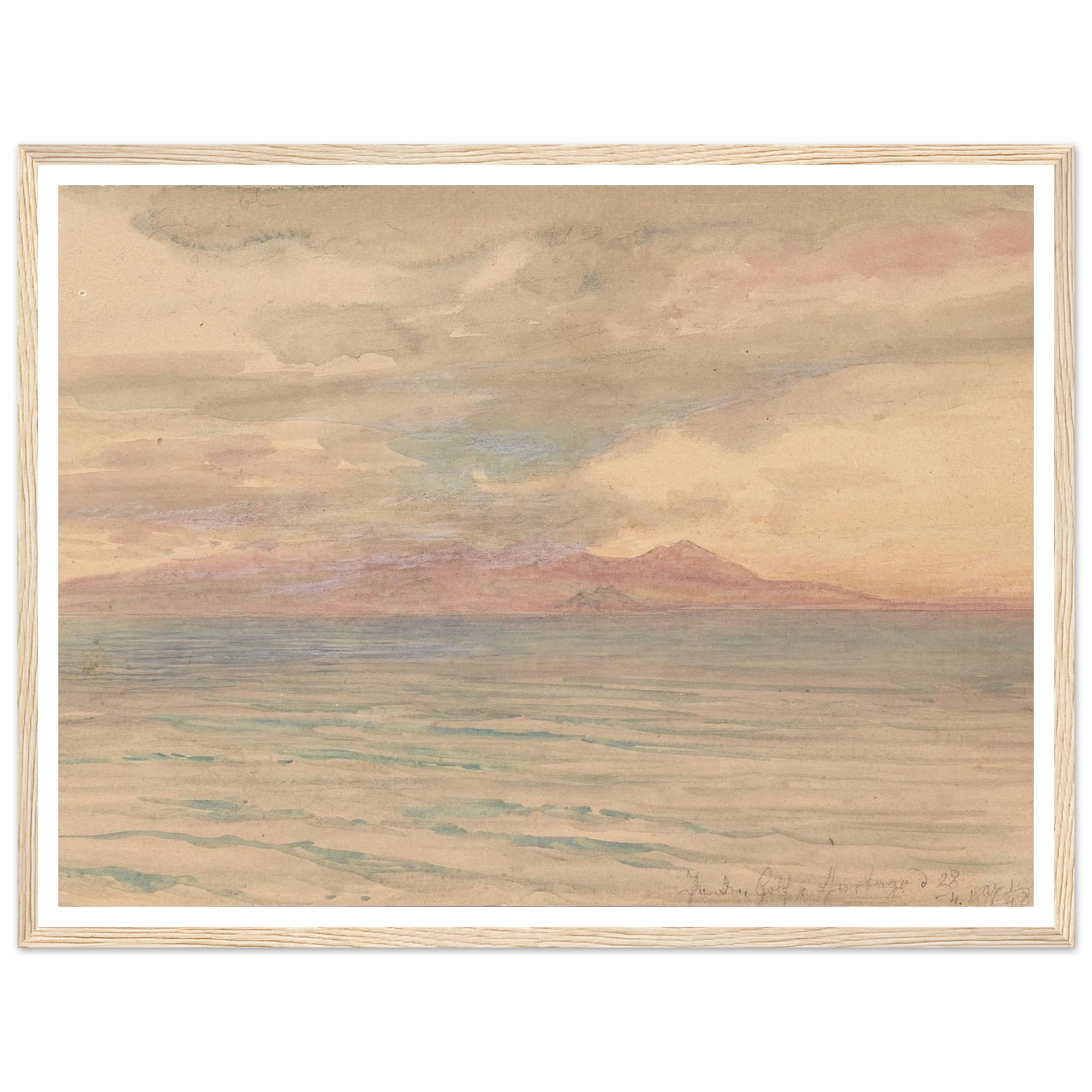 Sonnenuntergang im Golf von Karthago (1897) Art Print | Josef Hoffmann - Framed Poster - 30x40 cm / 12x16″ - Black frame