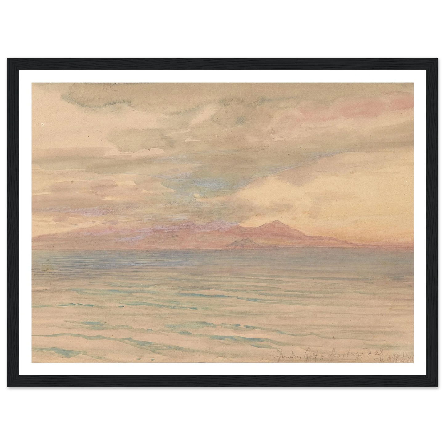 Sonnenuntergang im Golf von Karthago (1897) Art Print | Josef Hoffmann - Framed Poster - 30x40 cm / 12x16″ - Black frame