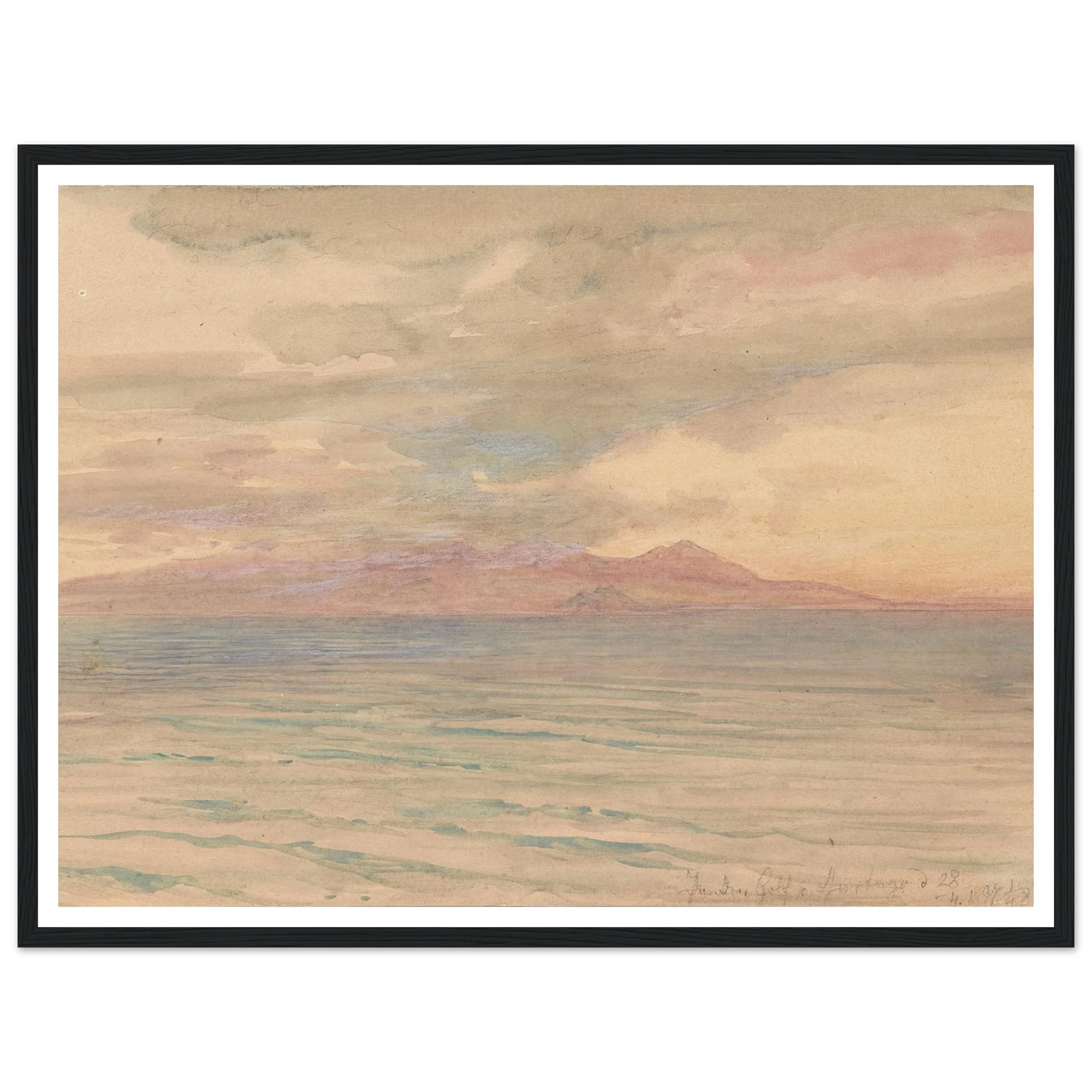 Sonnenuntergang im Golf von Karthago (1897) Art Print | Josef Hoffmann - Framed Poster - 30x40 cm / 12x16″ - Black frame