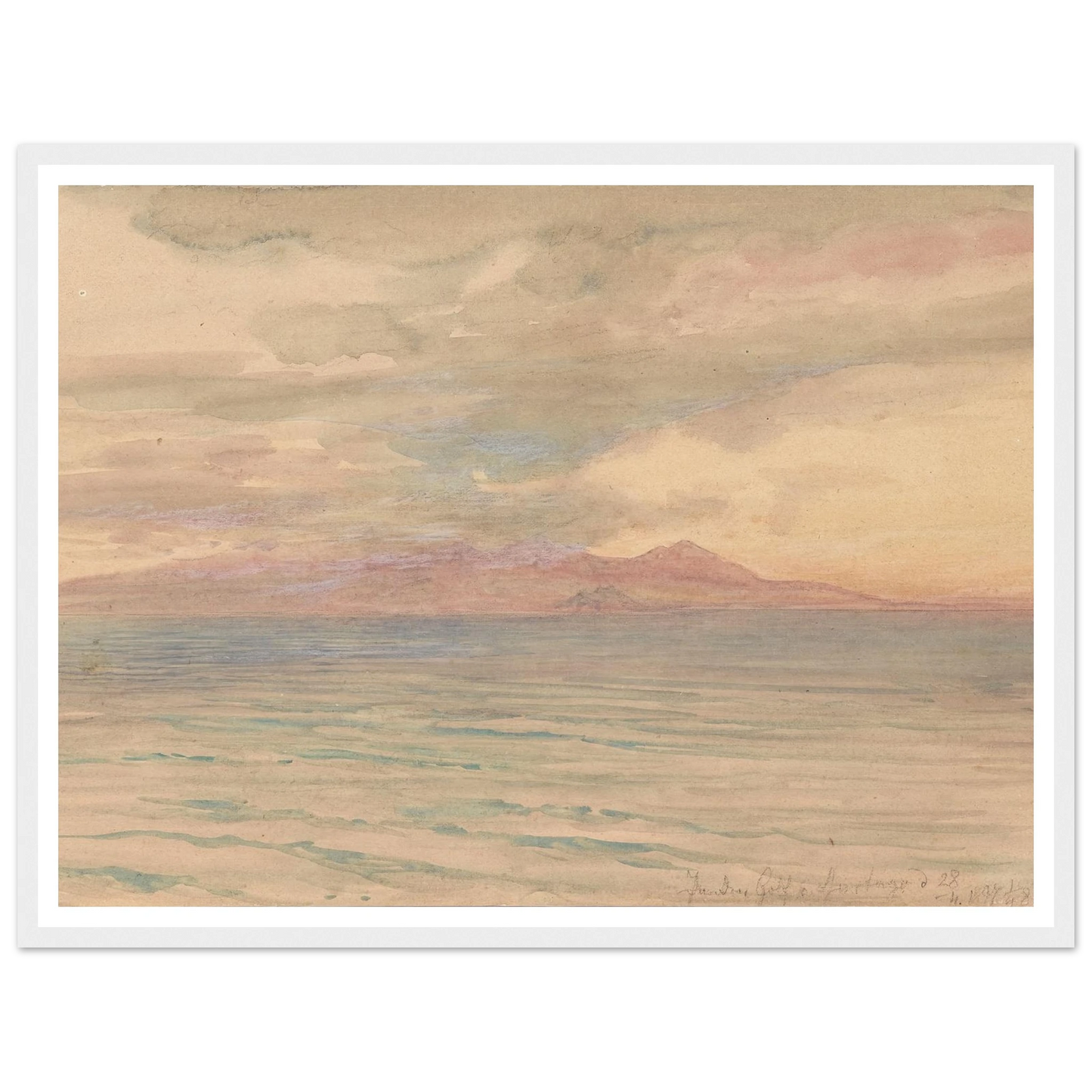 Sonnenuntergang im Golf von Karthago (1897) Art Print | Josef Hoffmann - Framed Poster - 30x40 cm / 12x16″ - Black frame