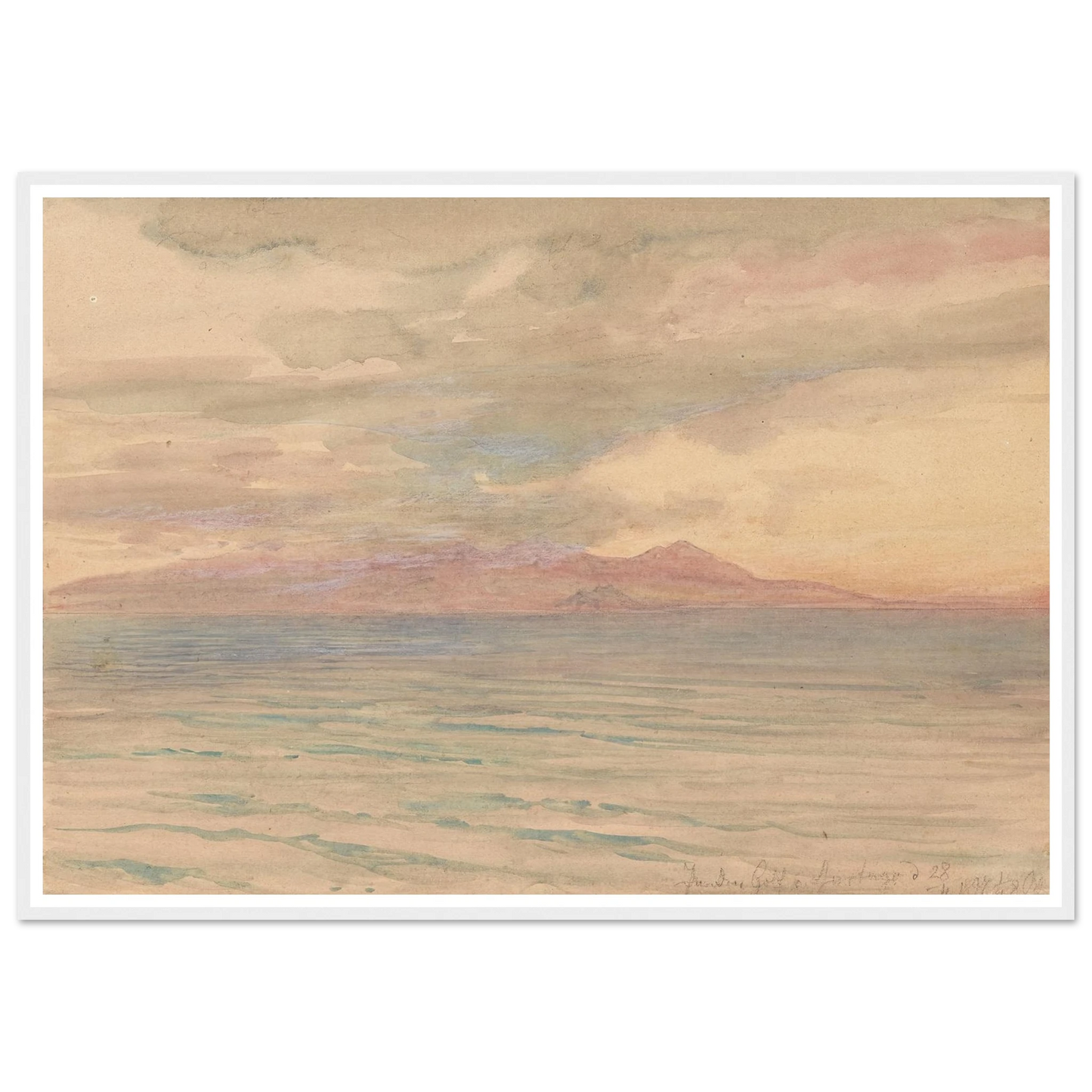 Sonnenuntergang im Golf von Karthago (1897) Art Print | Josef Hoffmann - Framed Poster - 30x40 cm / 12x16″ - Black frame