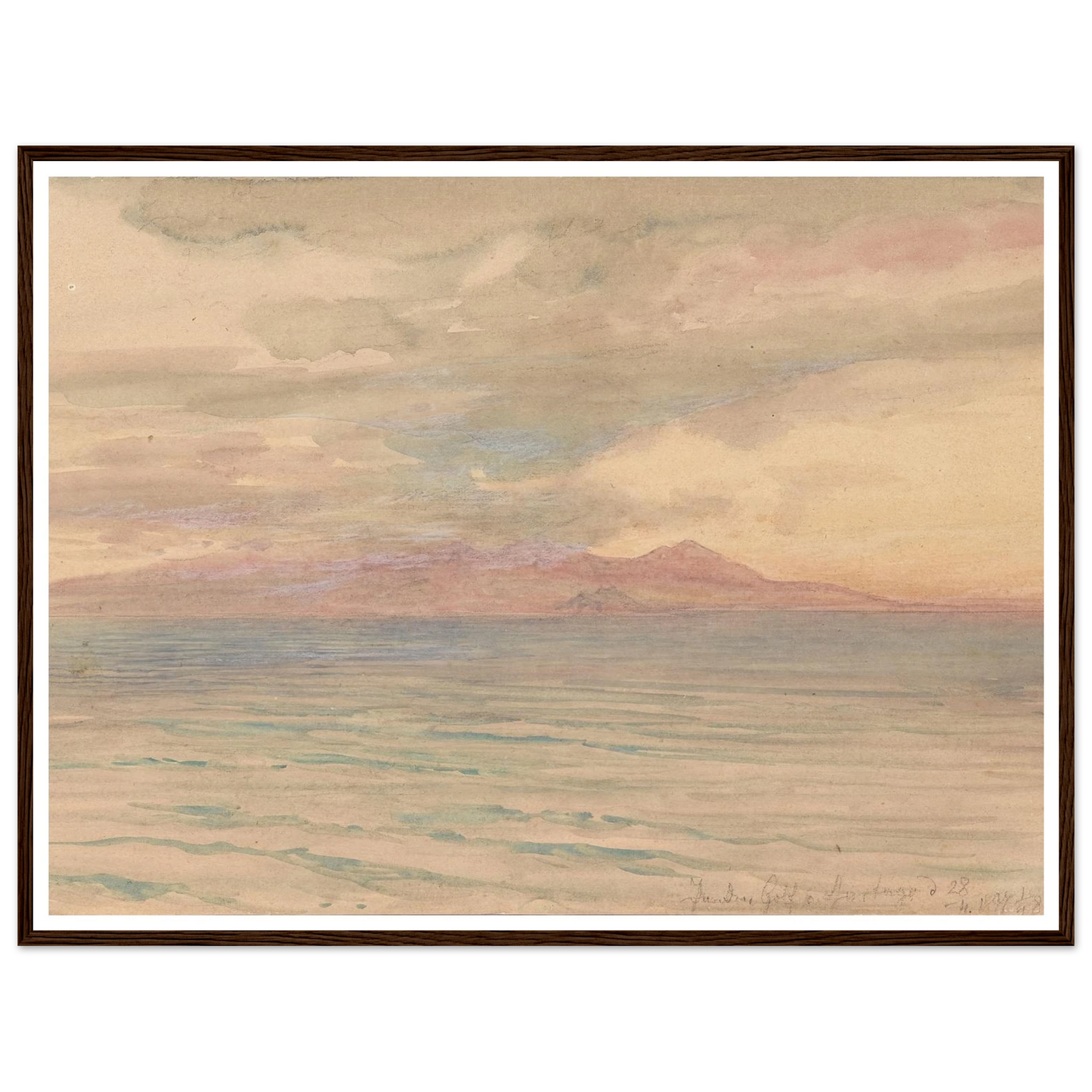 Sonnenuntergang im Golf von Karthago (1897) Art Print | Josef Hoffmann - Framed Poster - 30x40 cm / 12x16″ - Black frame