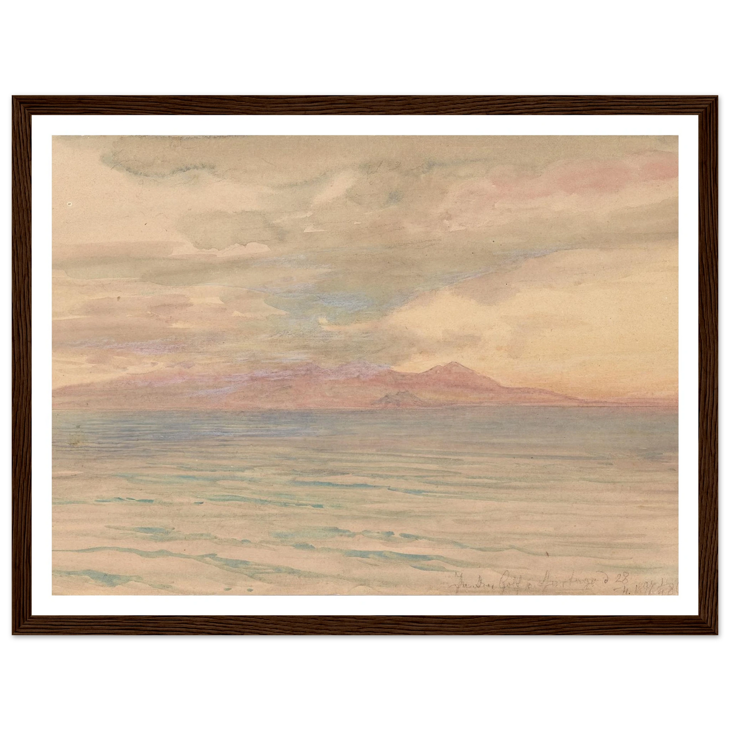Sonnenuntergang im Golf von Karthago (1897) Art Print | Josef Hoffmann - Framed Poster - 30x40 cm / 12x16″ - Black frame