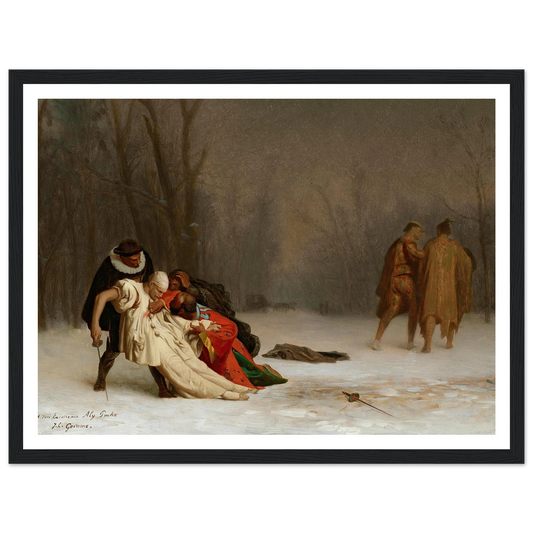 Sortie du bal masqué Art Print | Jean Leon Gerome - Framed Poster - 30x40 cm / 12x16″ - Black frame