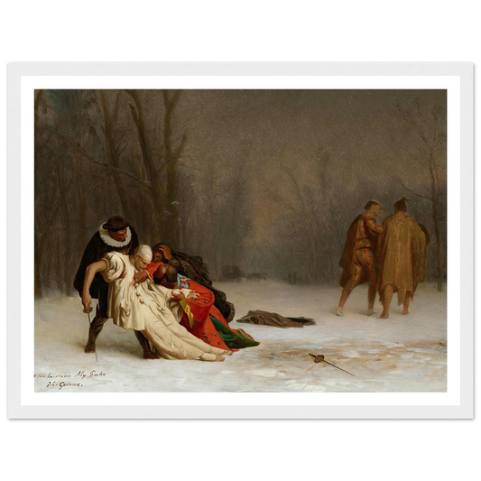 Sortie du bal masqué Art Print | Jean Leon Gerome - Framed Poster - 30x40 cm / 12x16″ - Black frame