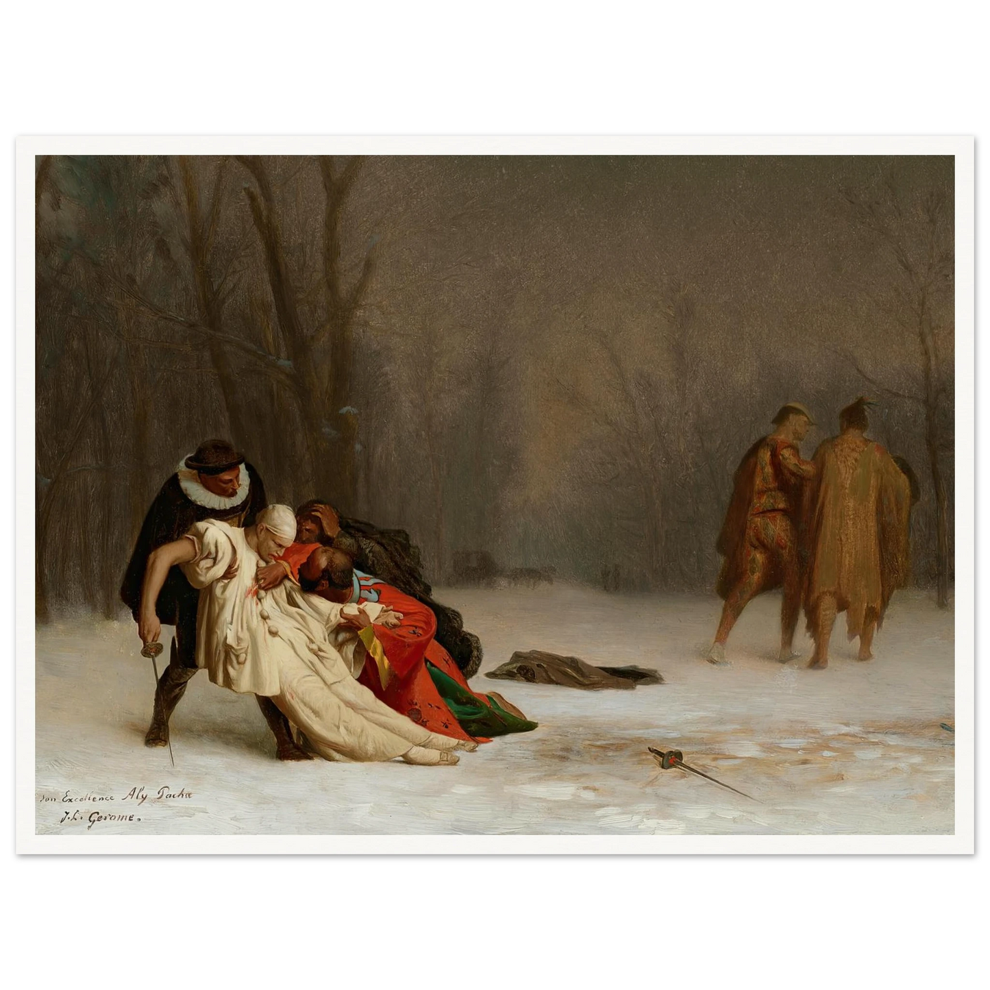 Sortie du bal masqué Art Print | Jean Leon Gerome - Framed Poster - 30x40 cm / 12x16″ - Black frame