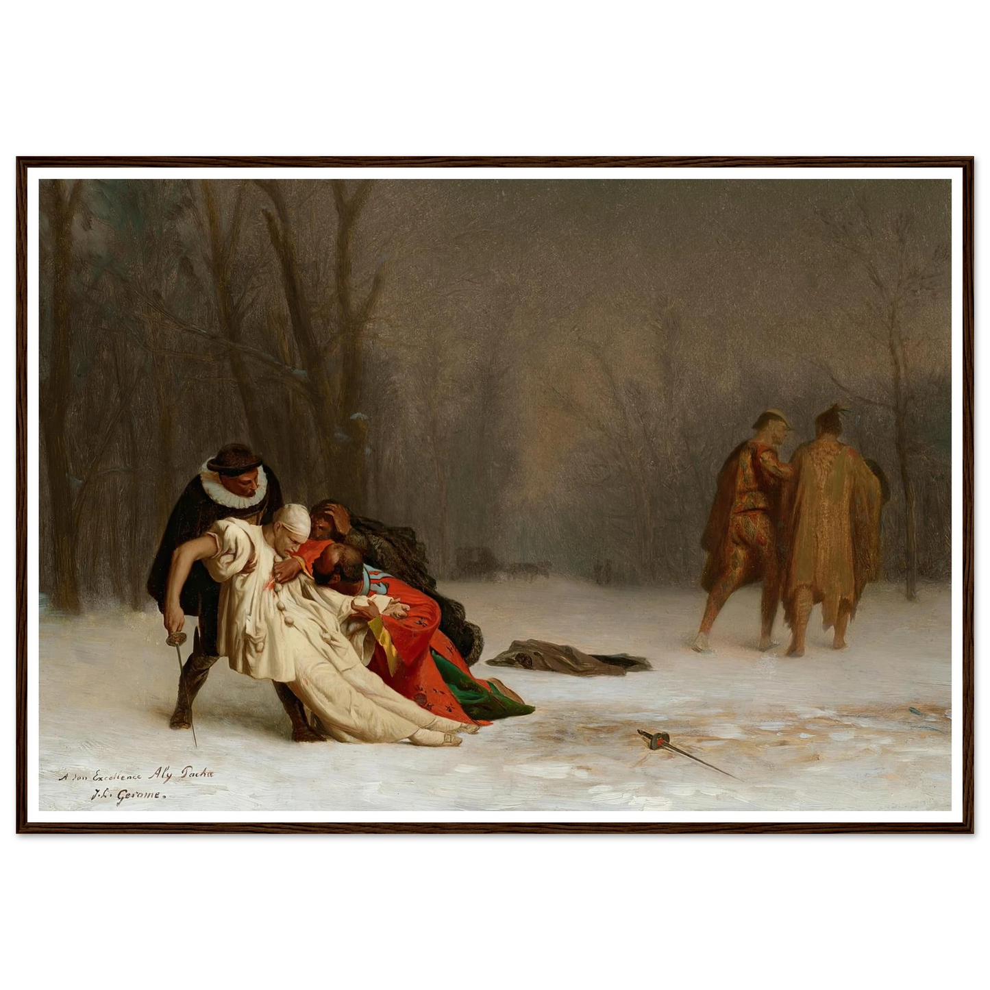 Sortie du bal masqué Art Print | Jean Leon Gerome - Framed Poster - 30x40 cm / 12x16″ - Black frame