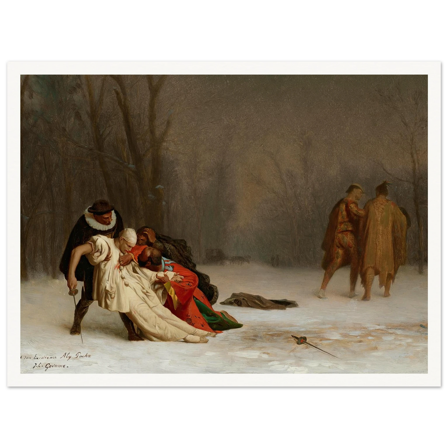 Sortie du bal masqué Art Print | Jean Leon Gerome - Framed Poster - 30x40 cm / 12x16″ - Black frame