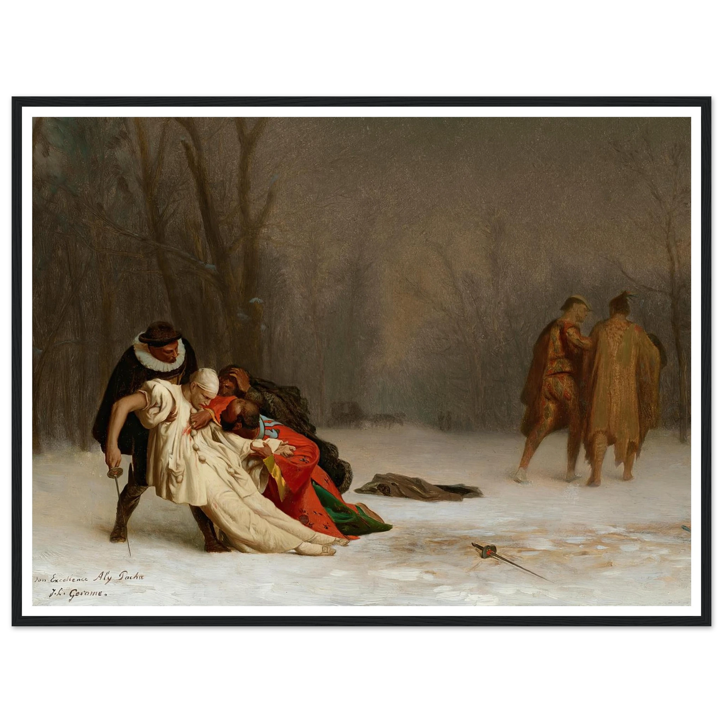 Sortie du bal masqué Art Print | Jean Leon Gerome - Framed Poster - 30x40 cm / 12x16″ - Black frame