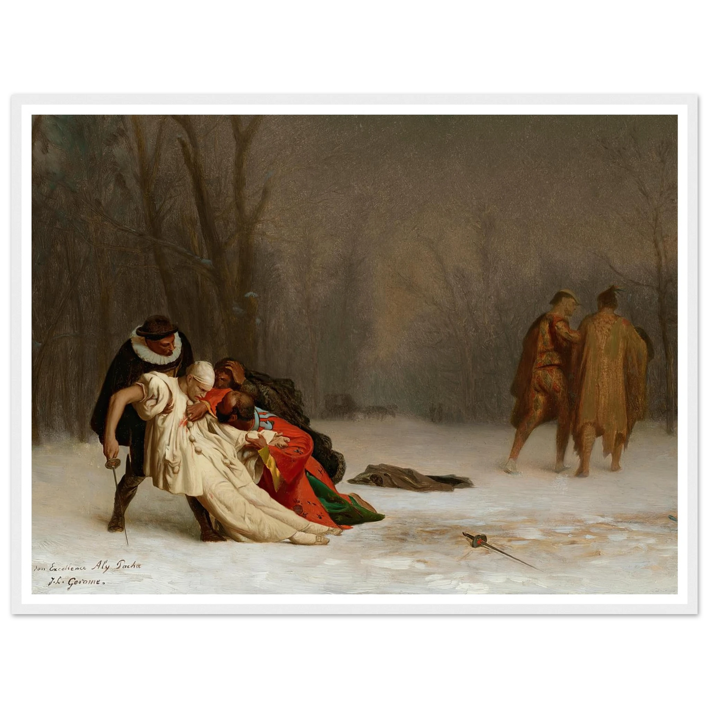 Sortie du bal masqué Art Print | Jean Leon Gerome - Framed Poster - 30x40 cm / 12x16″ - Black frame
