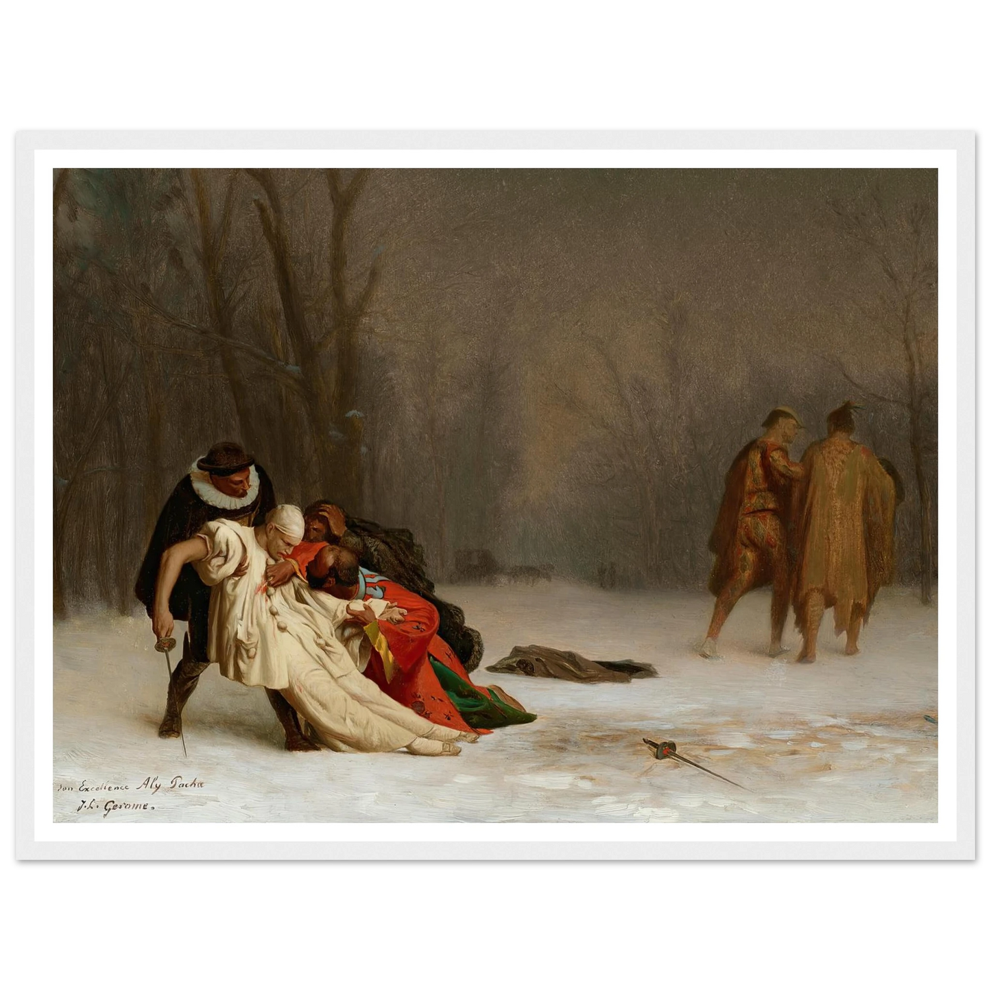Sortie du bal masqué Art Print | Jean Leon Gerome - Framed Poster - 30x40 cm / 12x16″ - Black frame