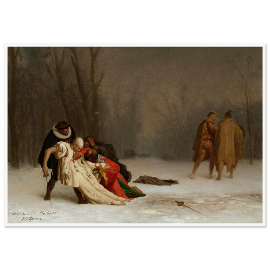 Sortie du bal masqué Art Print | Jean Leon Gerome - Framed Poster - 30x40 cm / 12x16″ - Black frame