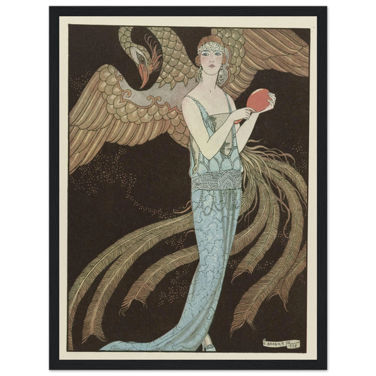 Sortilèges ; Robe du soir, de Beer (1922) Art Print | George Barbier - Framed Poster - 30x40 cm / 12x16″ - Black frame