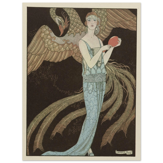 Sortilèges ; Robe du soir, de Beer (1922) Art Print | George Barbier - Framed Poster - 30x40 cm / 12x16″ - Black frame