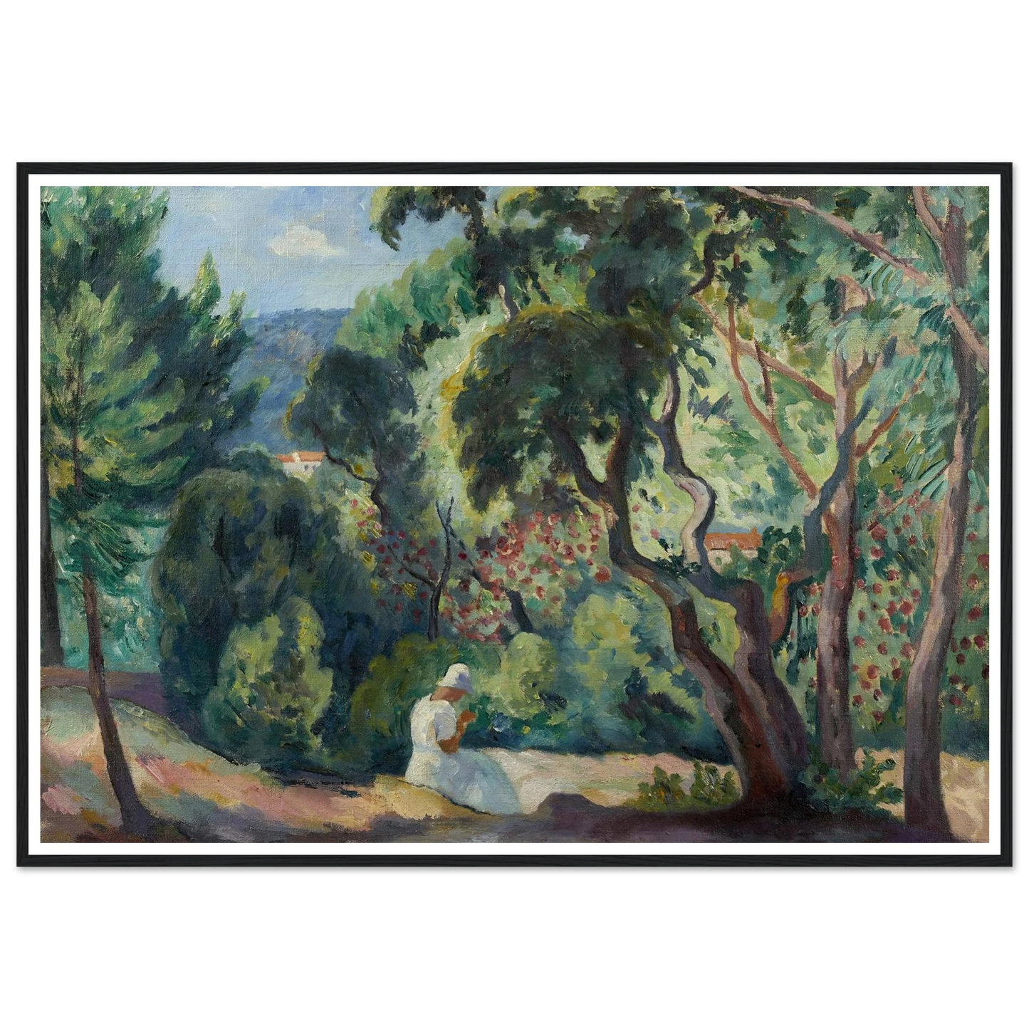 Sous-bois à la Moutte, Saint-Tropez (1921) Art Print | Henri Manguin - Framed Poster - 30x40 cm / 12x16″ - Black frame