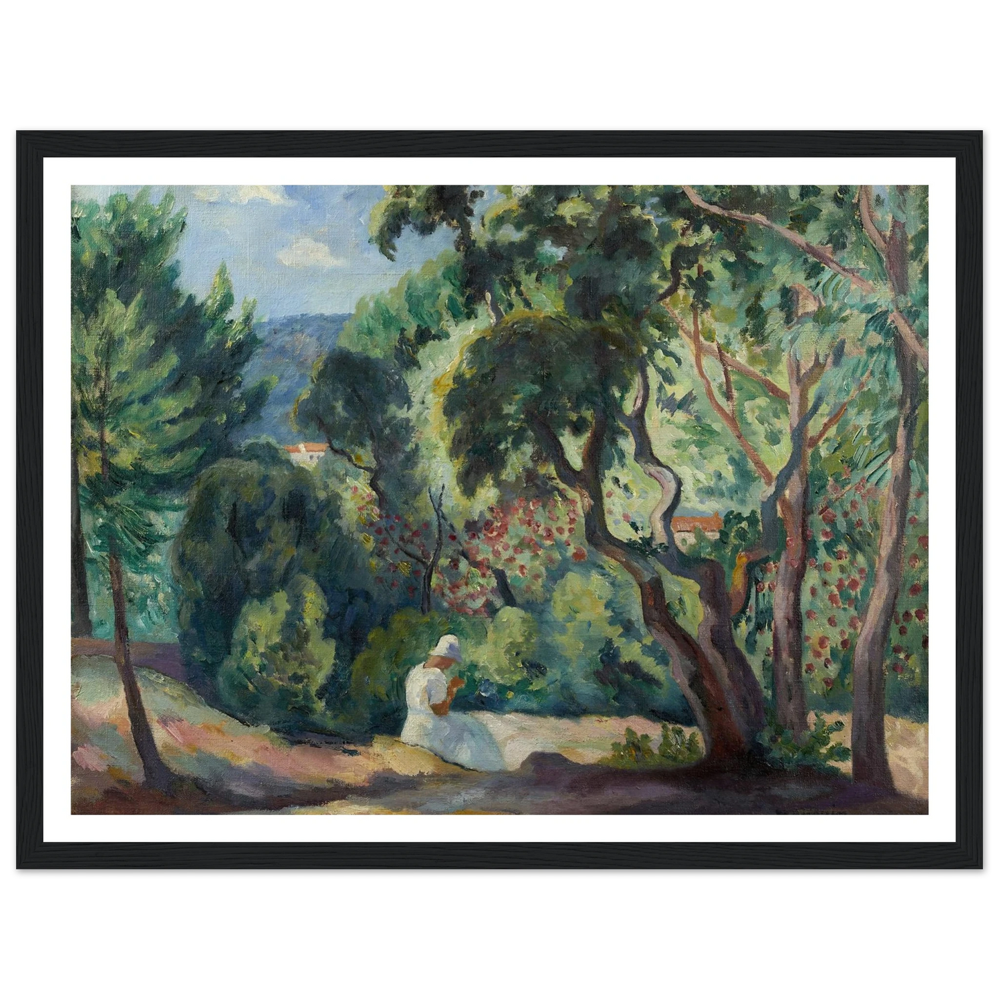 Sous-bois à la Moutte, Saint-Tropez (1921) Art Print | Henri Manguin - Framed Poster - 30x40 cm / 12x16″ - Black frame