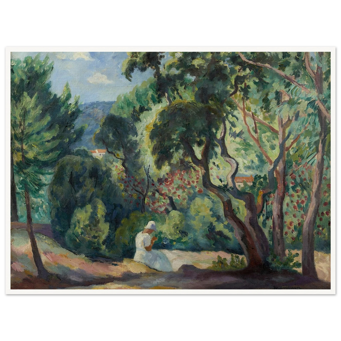 Sous-bois à la Moutte, Saint-Tropez (1921) Art Print | Henri Manguin - Framed Poster - 30x40 cm / 12x16″ - Black frame