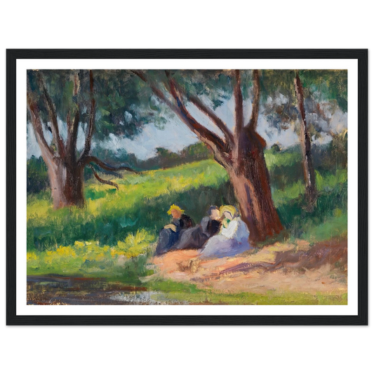 Sous L´arbre Rolleboise (1926) Art Print | Maximilien Luce - Framed Poster - 30x40 cm / 12x16″ - Black frame