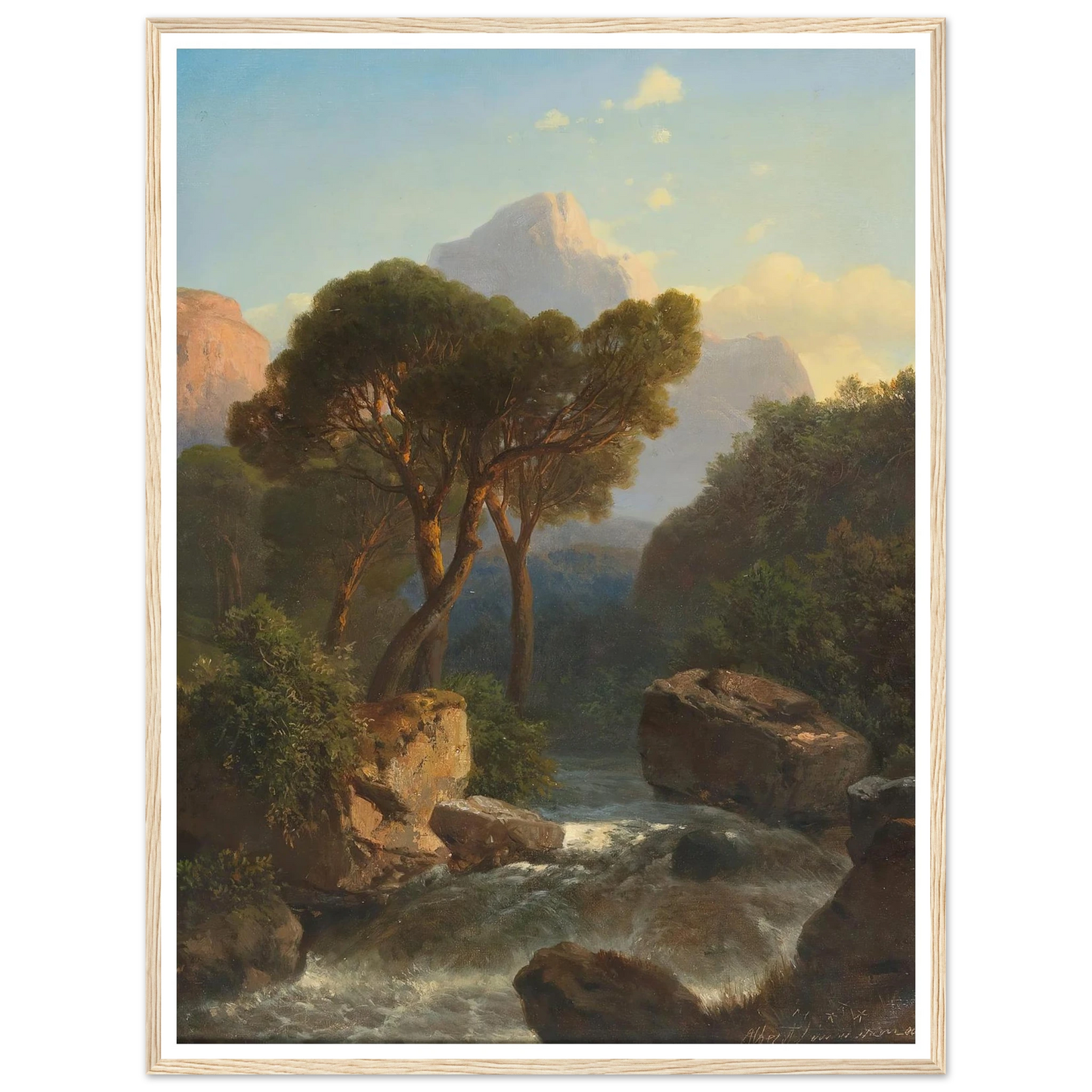 Southern Mountain Landscape Art Print | Albert Zimmermann - Framed Poster - 30x40 cm / 12x16″ - Black frame