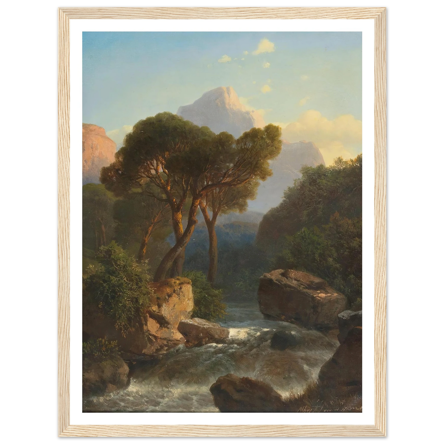 Southern Mountain Landscape Art Print | Albert Zimmermann - Framed Poster - 30x40 cm / 12x16″ - Black frame