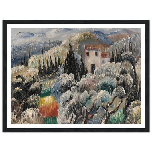 Spätnachmittag (Haus im Olivenhain) (1939) Art Print | Paul Kleinschmidt - Framed Poster - 30x40 cm / 12x16″ - Black frame